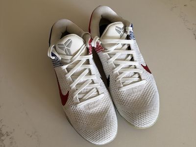 Nike Kobe 11 Elite Low 4th of July White/Red/Blue Basketball Shoes size 10.5