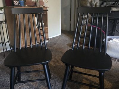 Atomsphere Black Wooden Spindle Back Dining Chairs (Set of 2) - Farmhouse Style