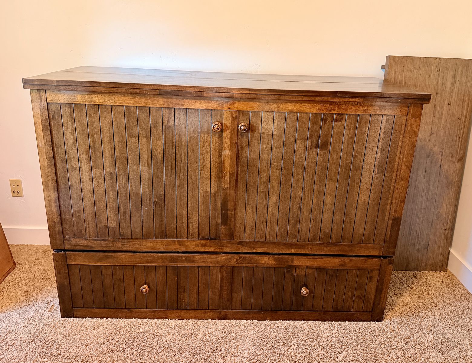Queen Murphy Cabinet Bed - Solid Wood - Excellent Condition