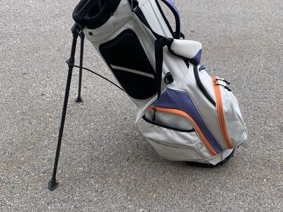 Maxfli Honors Golf Club Stand Bag 14-Way Divider Beige/Orange/Black No R Cover