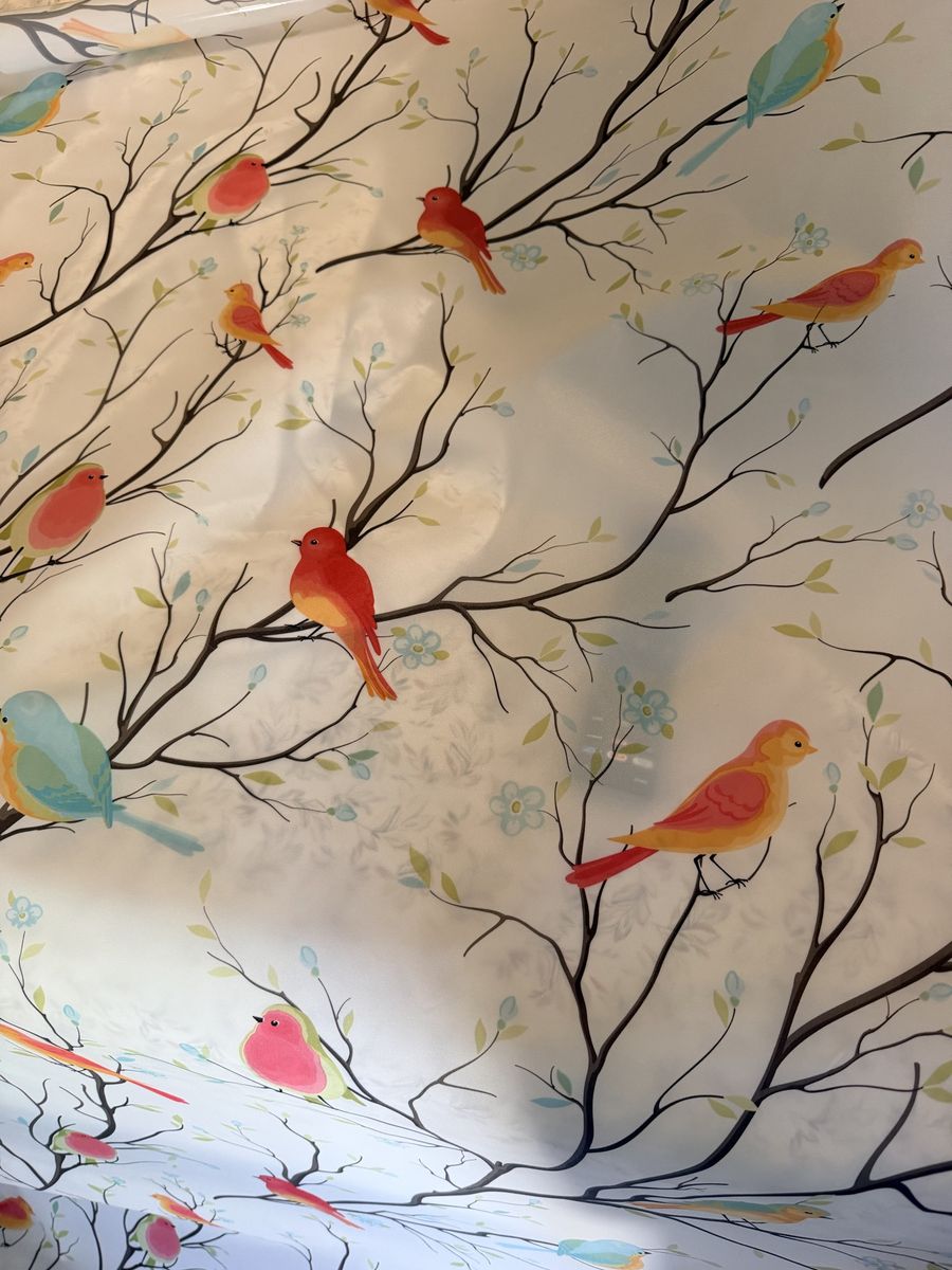 Birds on Tree Branches Decorative Window Cling Roll 36x78