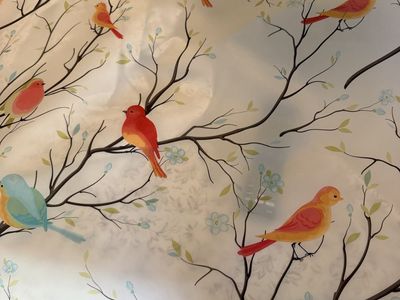 Birds on Tree Branches Decorative Window Cling Roll 36x78