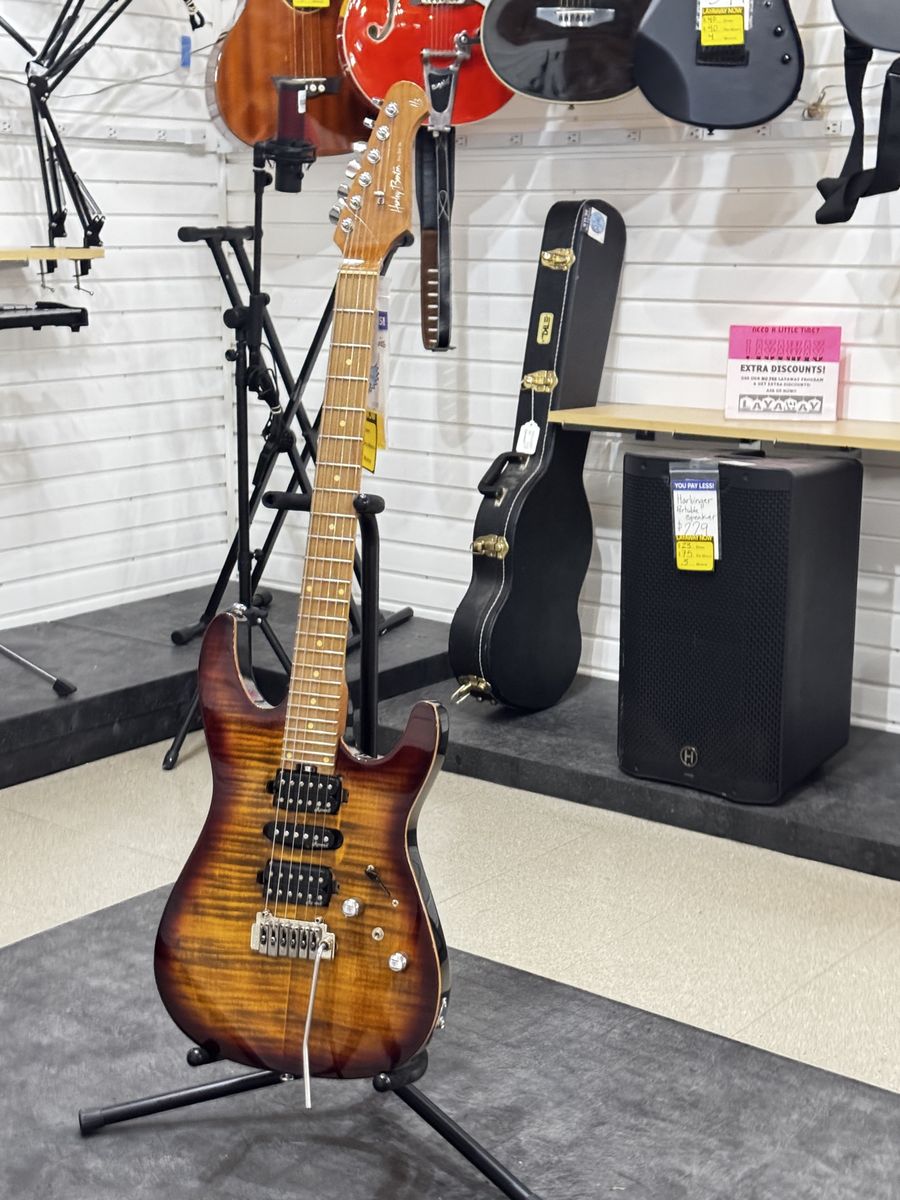 Harley Benton Fusion-II HSH Roasted Flame Maple Electric Guitar - Excellent Condition
