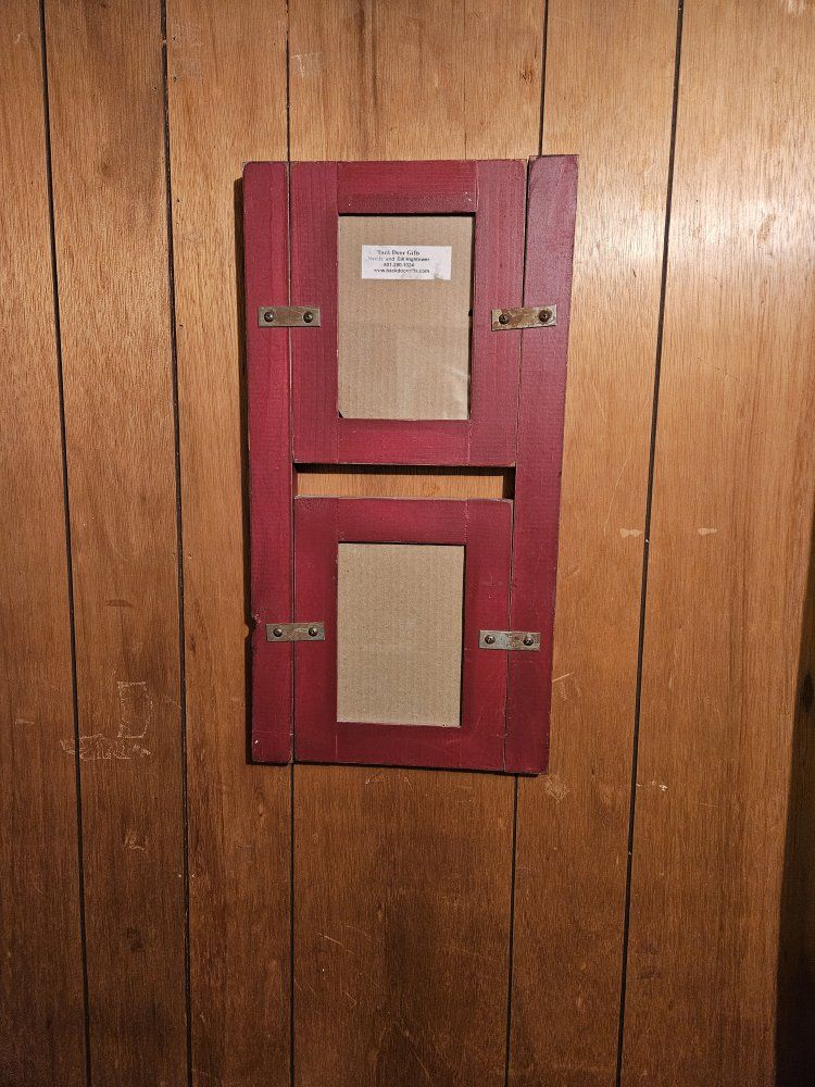 Double picture frame wood rustic