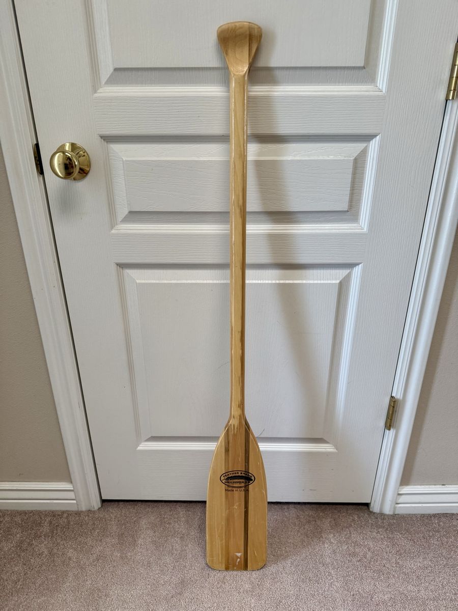 46” Caviness Feather Brand Wood Canoe Paddle