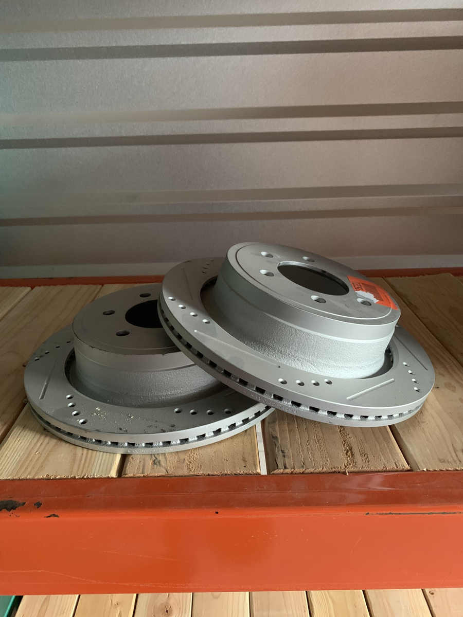 Ford F-150 Front Brake Rotors Pair Drilled and Slotted AS39