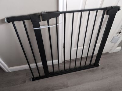 30" Tall 29.7"-37" Wide Pressure-Mounted Baby Gate, Pet Gate
