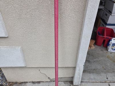 Heavy-Duty Roof Tear-Off Shovel/Scraper Tool with Long Pink Handle - Used
