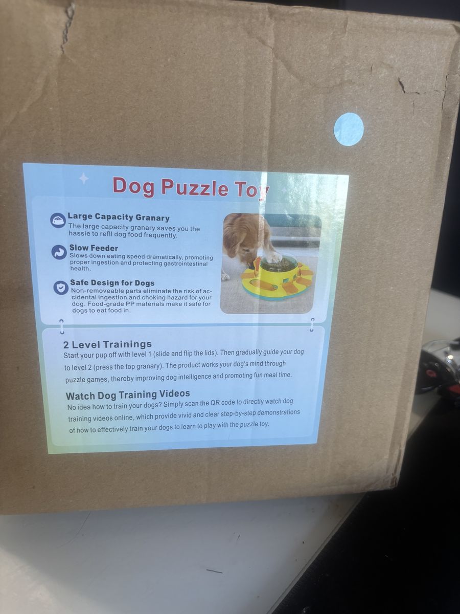 Dog Puzzle Toy Slow Feeder - Large Capacity Granary & 2-Level Training for Pet Intelligence