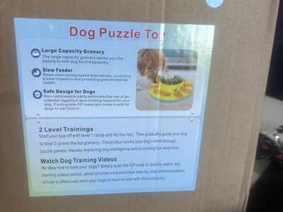 Dog Puzzle Toy Slow Feeder - Large Capacity Granary & 2-Level Training for Pet Intelligence