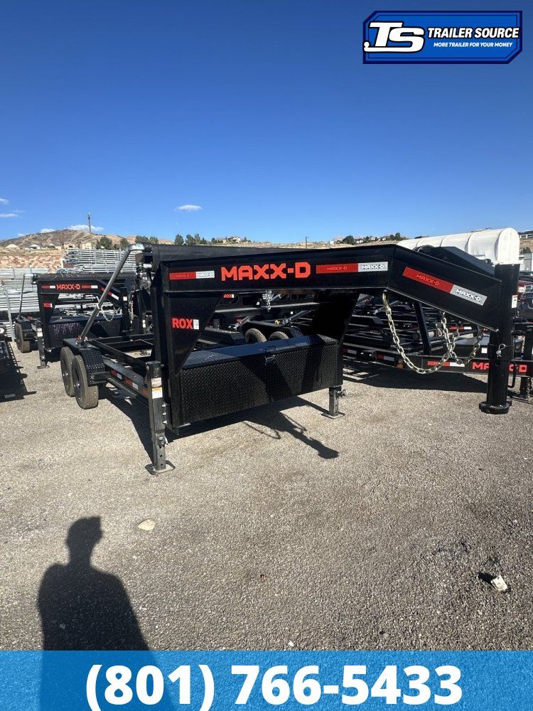7x14 Maxx-D ROX Roll Off Gooseneck Roll Off Trailer - 18K GVWR - Electric Tarp