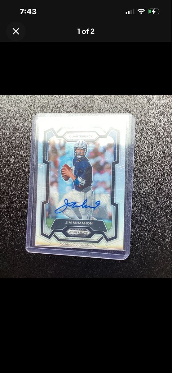Jim McMahon BYU Cougars Panini 2024 Silver Prizm Draft Picks Jim McMahon #20 Autograph Certified Auto Football Card.