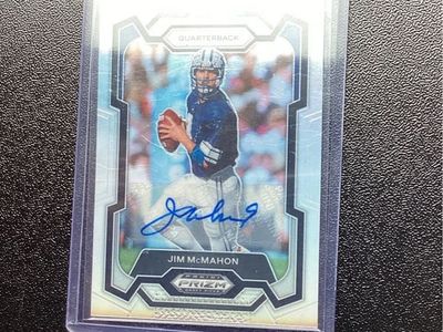 Jim McMahon BYU Cougars Panini 2024 Silver Prizm Draft Picks Jim McMahon #20 Autograph Certified Auto Football Card.