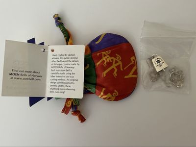 Brand New Collectible MOEN Bells of Norway Sterling Silver Salt Lake 2002 Olympic Micro Cheering Bell Necklace
