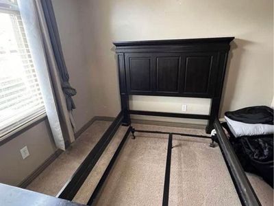 Dark Brown Wooden Bed Frame with Headboard and Footboard