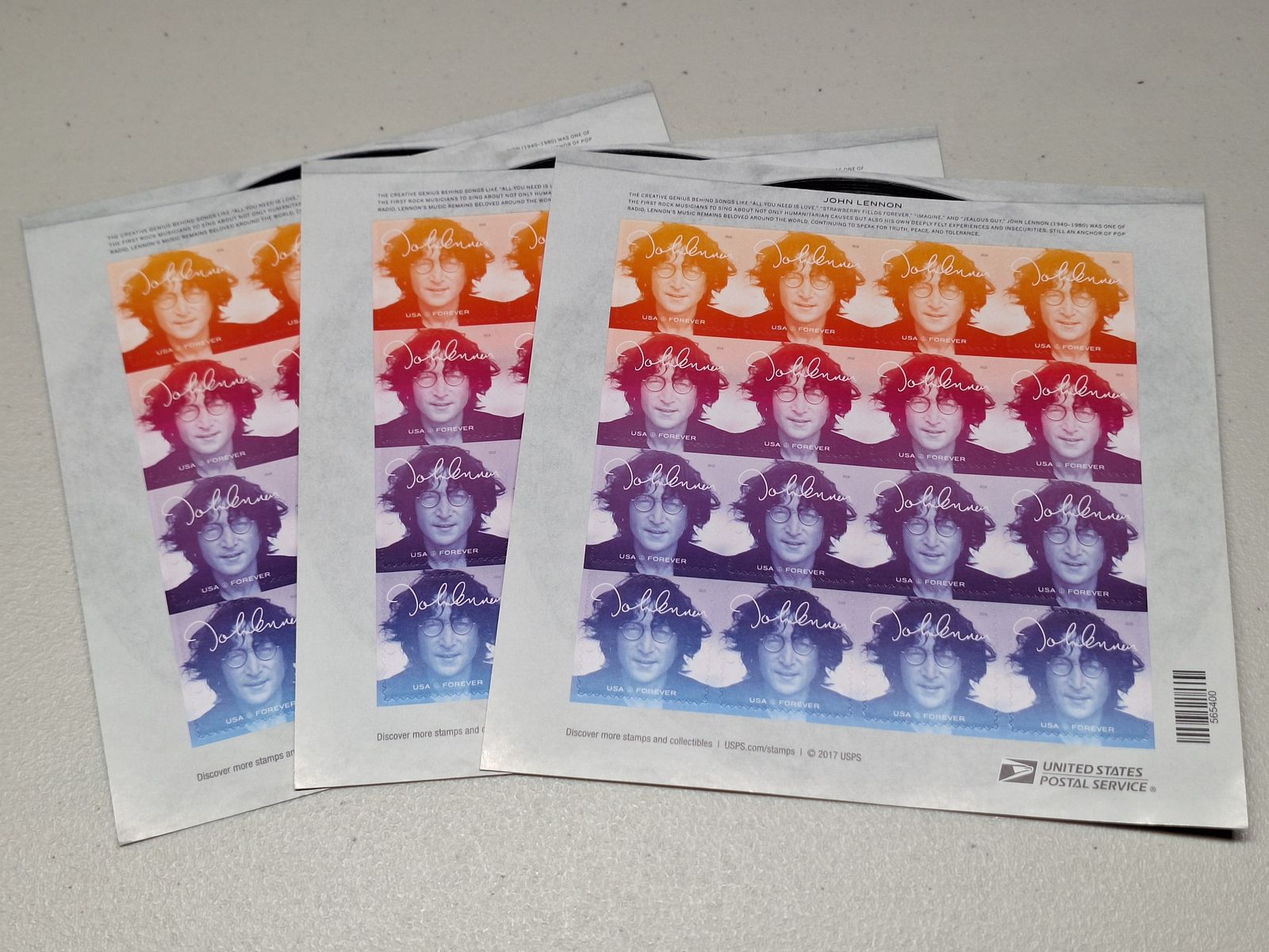 2017 John Lennon Commemorative Forever Postage Stamps