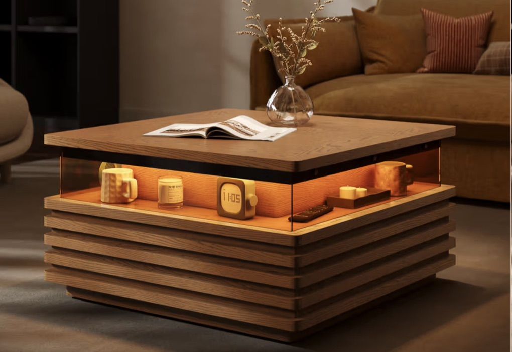 Povison Selene 31 Coffee Table w/LED Display Case