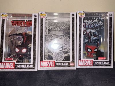 Funko Pop! Marvel Spider-Man Comic Cover Set: Miles Morales 60, Amazing Spider-Man 58, Amazing Spider-Man 53