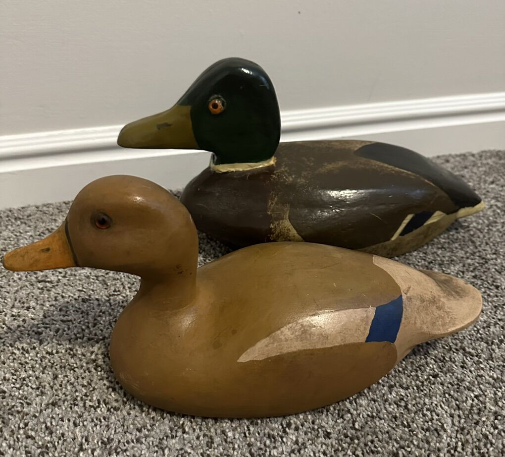 Wooden Duck Decoys. Hand Carved