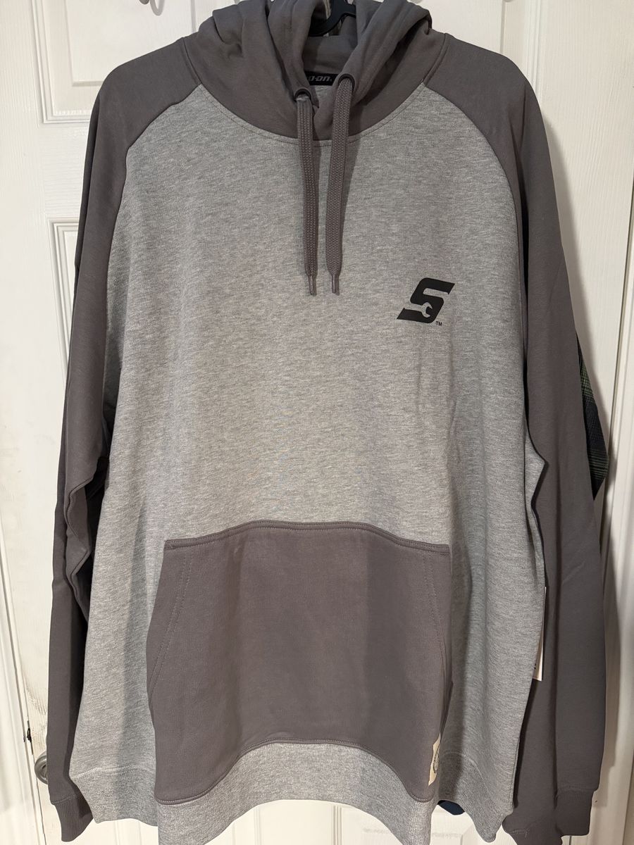 Snap-on Tools Men's Two-Tone Pullover Hoodie Graphic Sweatshirt Grey XL