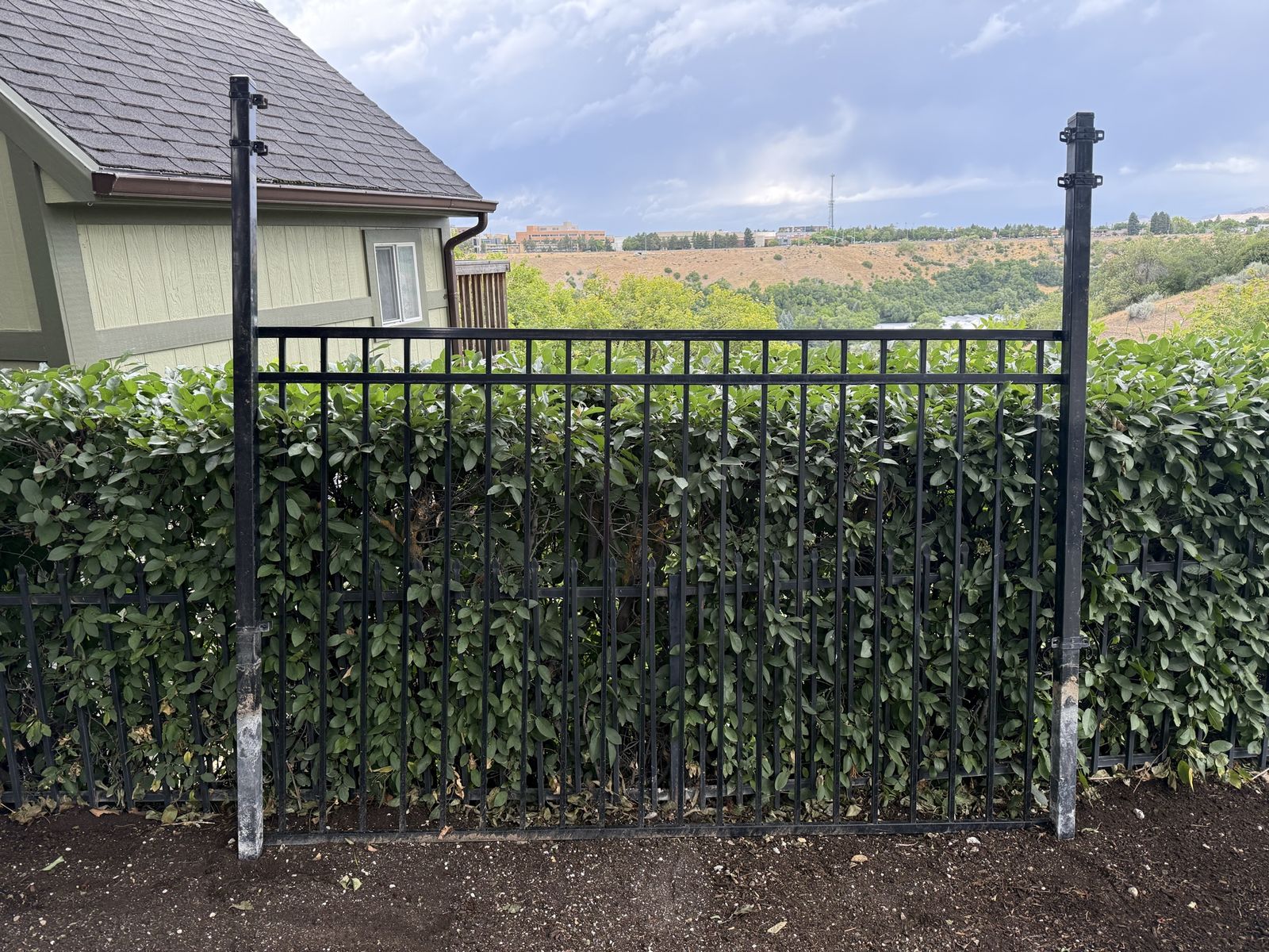 Black Iron Fence Panels & Posts - 70ft Total, 5' Tall Panels, Includes 2 Gates & Hardware