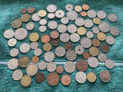 78 foreign coins Canada, Asia, Europe