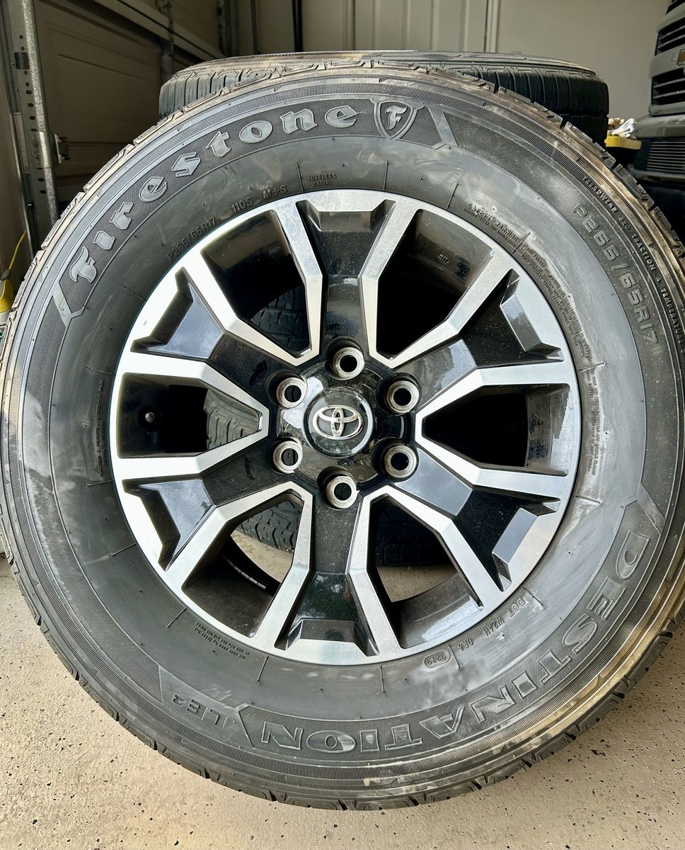 Toyota Factory Wheels with Firestone Destination LE2 Tires 265/65R17