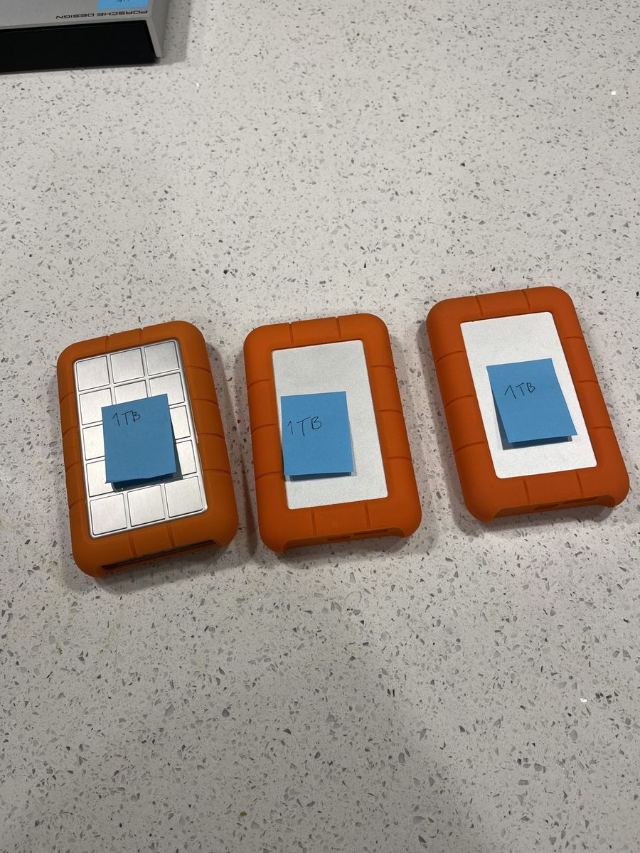 Lot 3 LaCie Rugged 1TB Portable Drive Thunderbolt USB 3.0 - Three Available