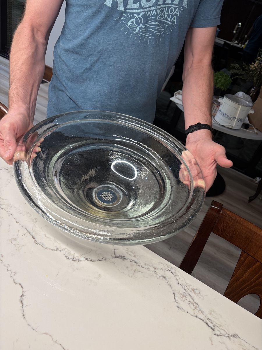 Vessel Sink Handbown Glass