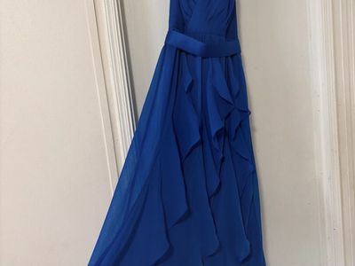 Vera Wang Royal Blue Chiffon Formal Evening Gown Size S