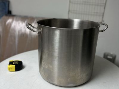 Large Stainless Steel Stock Pot - Durable Kitchen Cookware, Approximately 12.5 inch Diameter