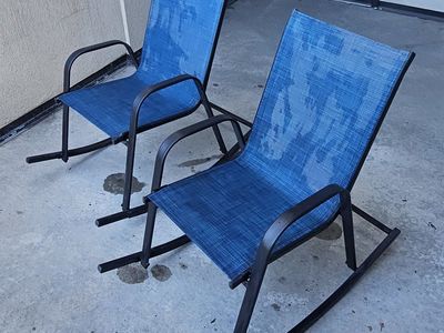 Two rocking patio chairs