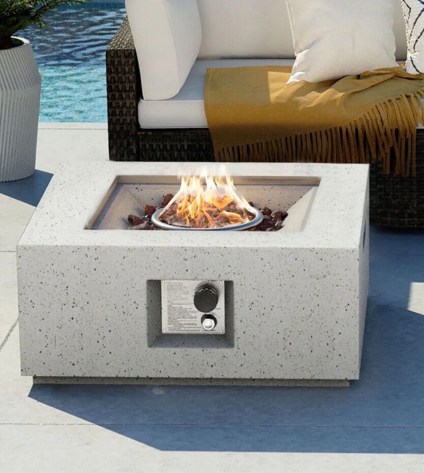 COSIEST Outdoor 28-inch Square Propane Fire Table