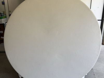 Lifetime Round Folding Table Plastic Top Metal Legs Used