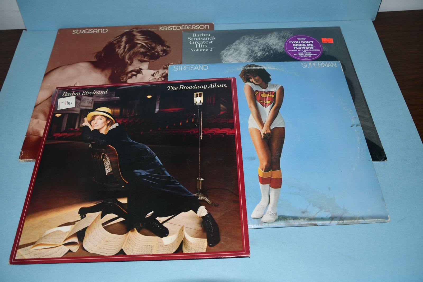 4 VINTAGE VINYL RECORDS ~ STREISAND ~ A STAR IS BORN, BROADWAY, SUPERMAN, GREATEST HITS ~ ALL FOR $5