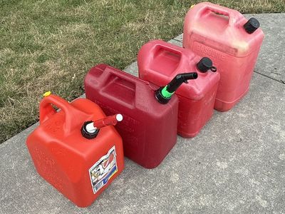 Gas Cans Hold 5 Gallons, $12.00 Each