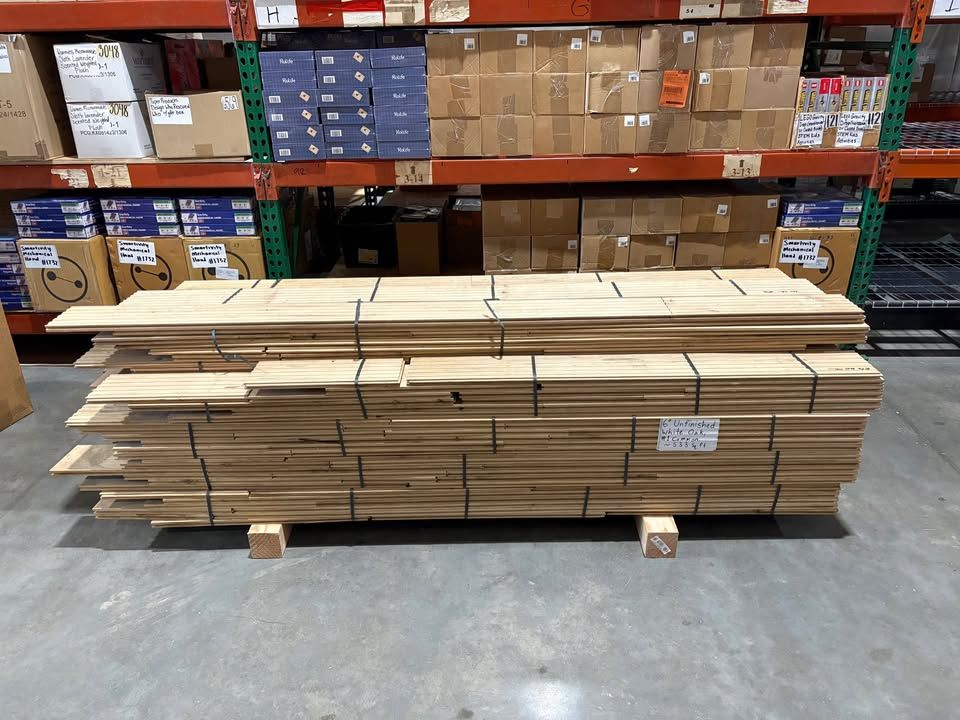 6" Unfinished White Oak Flooring, #1 Common, Rift & Quartered, Tongue & Groove, ~533 Sq Ft