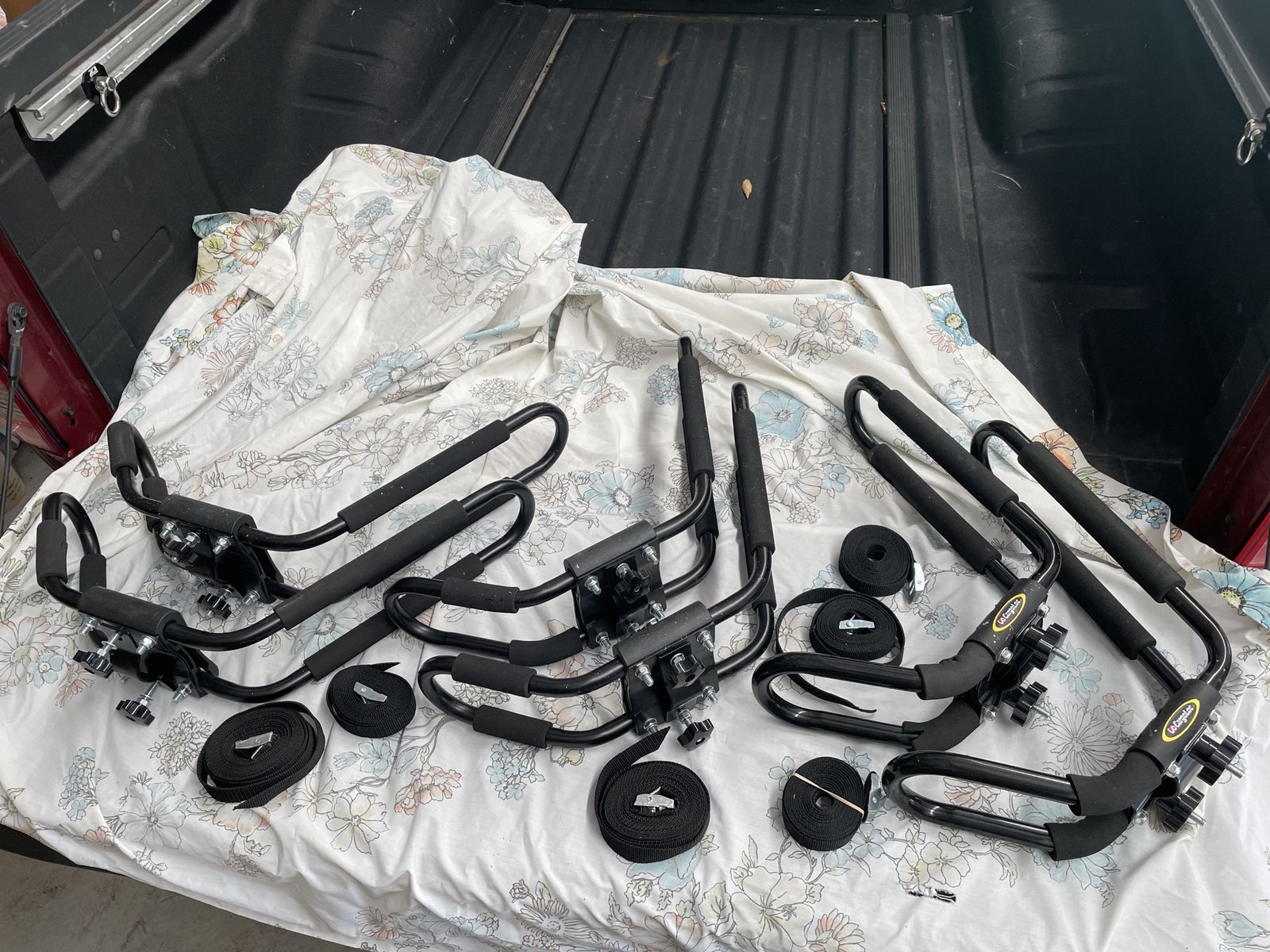 J-Cradle Roof Rack Kayak Carriers with Straps - 3 Sets of J-Bar Mounts