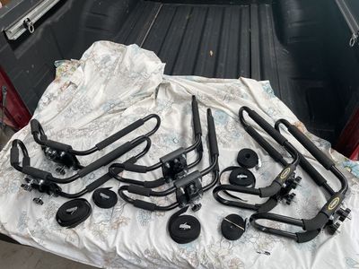 J-Cradle Roof Rack Kayak Carriers with Straps - 3 Sets of J-Bar Mounts