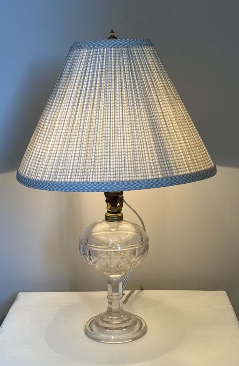 Vintage Clear Glass Oil Lamp