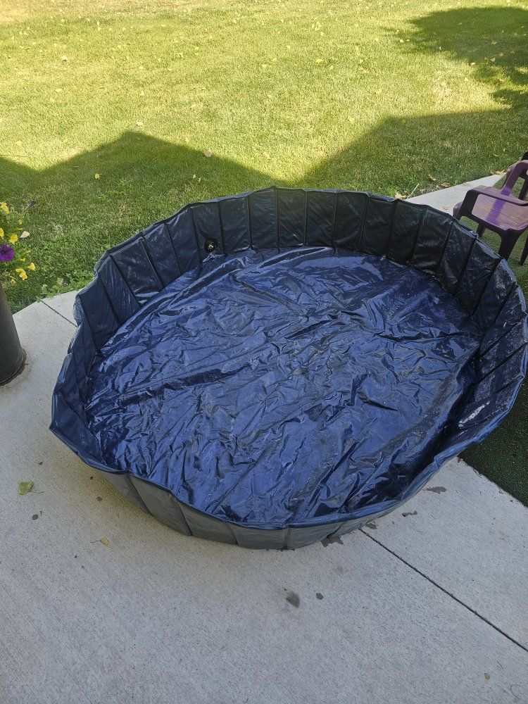Portable Foldable Dog Pet Bathing Pool Kiddie Pool Outdoor Blue Plastic Collapsible