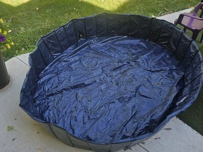 Portable Foldable Dog Pet Bathing Pool Kiddie Pool Outdoor Blue Plastic Collapsible