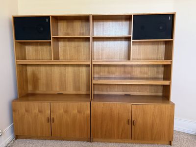 Vintage Danish Modern Teak Wall Units / Bookcases – Matching Pair