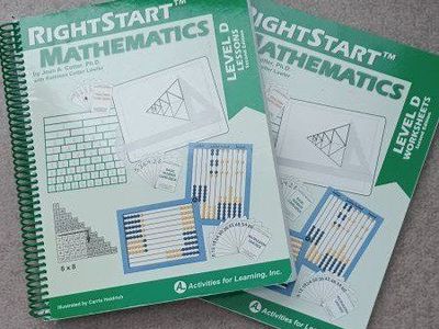 RightStart Mathematics Level D Lesson & Worksheets 2nd Ed. by Joan A. Cotter Ph.D. 2 book set.