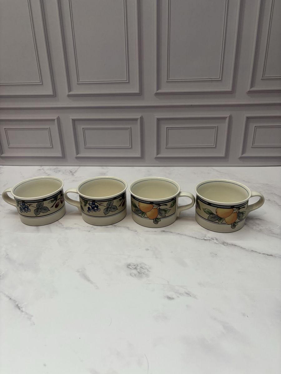Set of 4 Mikasa Intaglio Garden Harvest Mugs CA229
