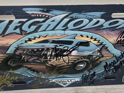 Megalodon Monster Jam Autographed License Plate - Officially Licensed collectible