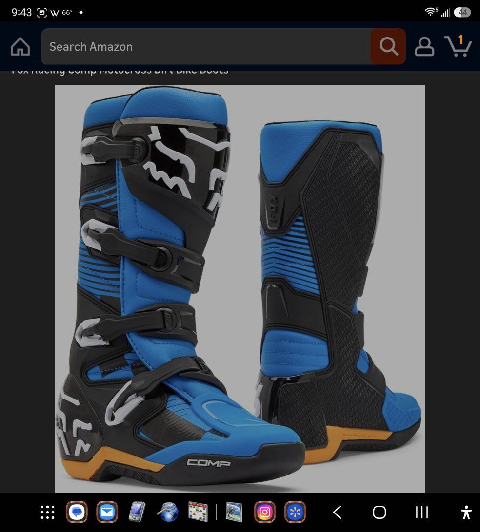 Fox Racing Comp Motocross Dirt Bike Boots - Blue/Black
