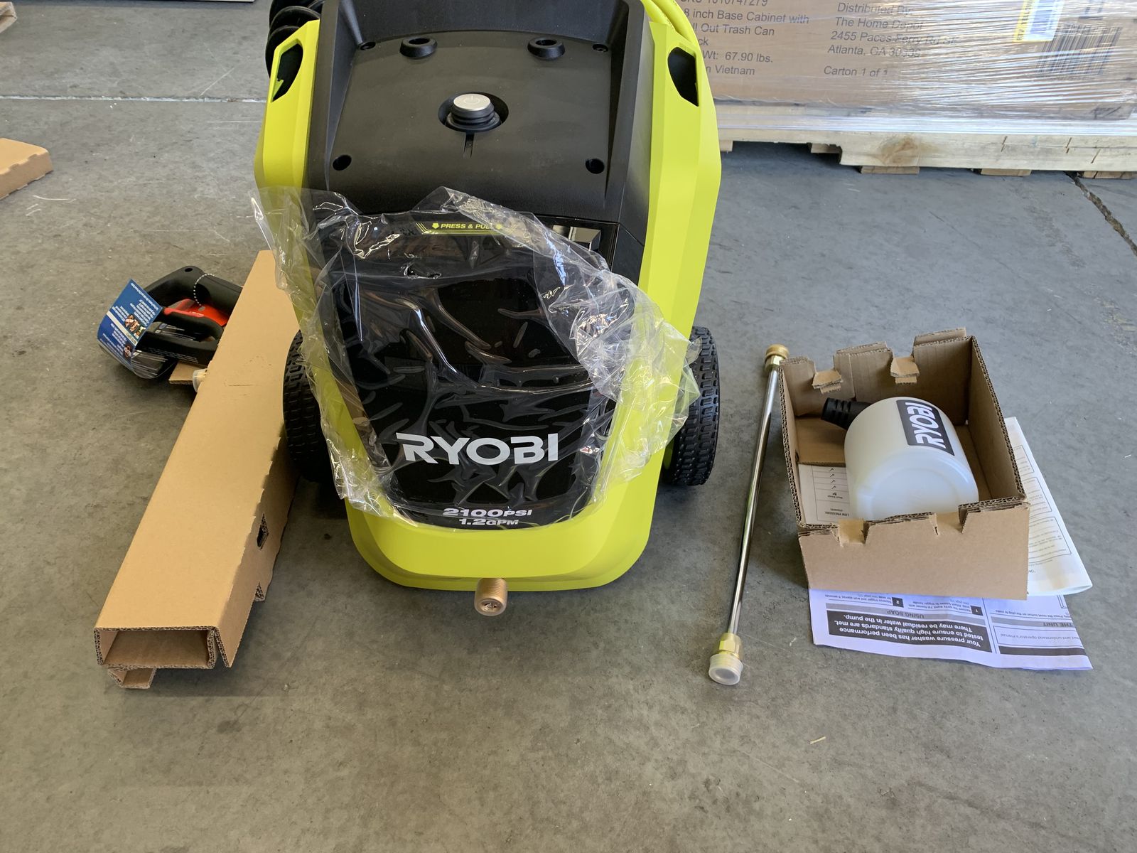 RYOBI 2100 PSI 1.2 GPM Cold Water Electric Pressure Washer with Surface Cleaner