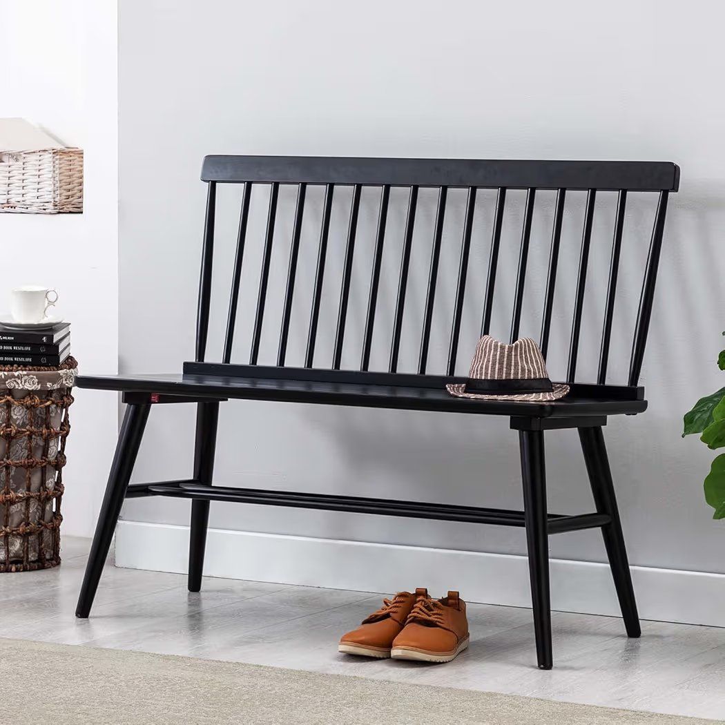 NEW IN BOX! Windsor-Style Bench, Black