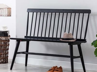 NEW IN BOX! Windsor-Style Bench, Black